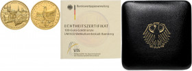 BUNDESREPUBLIK DEUTSCHLAND, 100 Euro 2004 D. Bamberg.
Ware ist MwSt-befreit
VAT tax free
GOLD, st
D.SG.100.3
