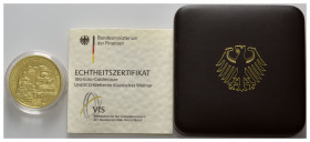 BUNDESREPUBLIK DEUTSCHLAND, 100 Euro 2006 G. Weimar.
Ware ist MwSt-befreit
VAT tax free
GOLD, st
D.SG.100.6
