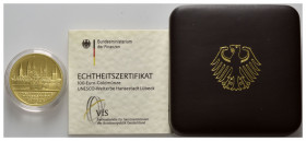 BUNDESREPUBLIK DEUTSCHLAND, 100 Euro 2007 F. Lübeck.
Ware ist MwSt-befreit
VAT tax free
GOLD, st