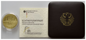 BUNDESREPUBLIK DEUTSCHLAND, 100 Euro 2007 J. Lübeck.
Ware ist MwSt-befreit
VAT tax free
GOLD, st
