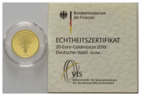 BUNDESREPUBLIK DEUTSCHLAND, 20 Euro 2010 F. Eiche.
Ware ist MwSt-befreit
VAT tax free
GOLD, st