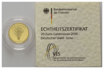 BUNDESREPUBLIK DEUTSCHLAND, 20 Euro 2010 G. Eiche.
Ware ist MwSt-befreit
VAT tax free
GOLD, st