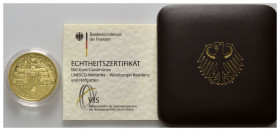 BUNDESREPUBLIK DEUTSCHLAND, 100 Euro 2010 D. Würzburg.
Ware ist MwSt-befreit
VAT tax free
GOLD, st