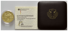 BUNDESREPUBLIK DEUTSCHLAND, 100 Euro 2010 G. Würzburg.
Ware ist MwSt-befreit
VAT tax free
GOLD, st