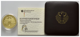 BUNDESREPUBLIK DEUTSCHLAND, 100 Euro 2010 J. Würzburg.
Ware ist MwSt-befreit
VAT tax free
GOLD, st