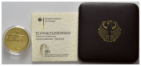 BUNDESREPUBLIK DEUTSCHLAND, 100 Euro 2011 G. Wartburg.
Ware ist MwSt-befreit
VAT tax free
GOLD, st