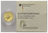 BUNDESREPUBLIK DEUTSCHLAND, 20 Euro 2012 D. Fichte.
Ware ist MwSt-befreit
VAT tax free
GOLD, st