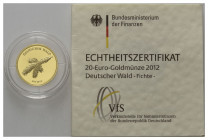 BUNDESREPUBLIK DEUTSCHLAND, 20 Euro 2012 F. Fichte.
Ware ist MwSt-befreit
VAT tax free
GOLD, st
