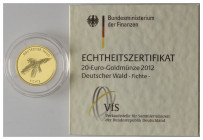 BUNDESREPUBLIK DEUTSCHLAND, 20 Euro 2012 J. Fichte.
Ware ist MwSt-befreit
VAT tax free
GOLD, st
