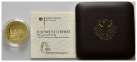 BUNDESREPUBLIK DEUTSCHLAND, 100 Euro 2012 D. Aachener Dom.
Ware ist MwSt-befreit
VAT tax free
GOLD, st
