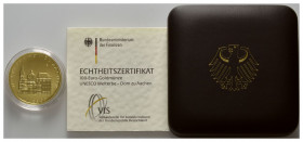 BUNDESREPUBLIK DEUTSCHLAND, 100 Euro 2012 F. Aachener Dom.
Ware ist MwSt-befreit
VAT tax free
GOLD, st