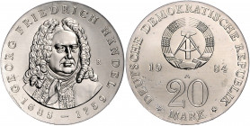 DEUTSCHE DEMOKRATISCHE REPUBLIK, 1949-1991, 20 Mark 1984 A. Georg Friedrich Händel.
zaponiert, st
J.1595