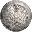 PROBEN, Eisenhaltiger, einseitiger Abschlag 2 Mark 1896, Rückseite/Adler. 45,71g.
kl.Kr., vz