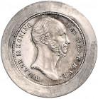 PROBEN, Willem II., 1840-1849, Eisenhaltiger, einseitiger Abschlag 5 Gulden (1843), Vorderseite. 10,03g.
kl.Kr., ss-vz