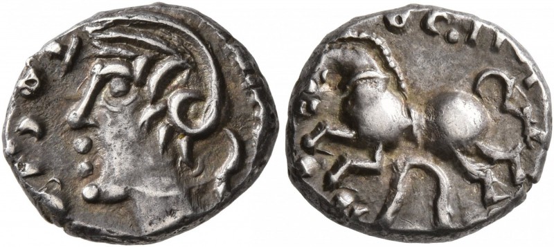 CELTIC, Central Gaul. Sequani. Circa mid 1st century BC. Quinarius (Silver, 13 m...