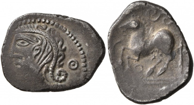 CELTIC, Northeast Gaul. Remi. Circa 50-30 BC. Quinarius (Silver, 15 mm, 1.68 g, ...