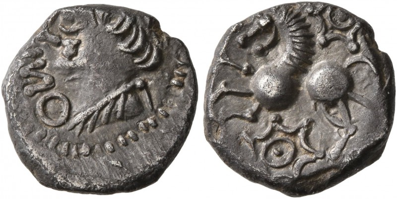 CELTIC, Central Europe. Rauraci. Circa 50-30 BC. Quinarius (Silver, 12 mm, 1.65 ...