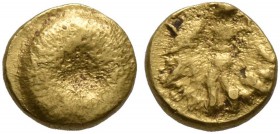 CELTIC, Central Europe. Boii. 1st century BC. 1/24 Stater (Gold, 5 mm, 0.34 g), late Athena-Alkis-series. Bulge. Rev. Athena Alkis standing left, hold...