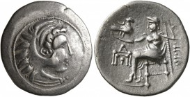 CELTIC, Lower Danube. Uncertain tribe. Circa 2nd century BC. Drachm (Silver, 19 mm, 3.17 g, 12 h), imitating Philip III of Macedon. Celticized head of...