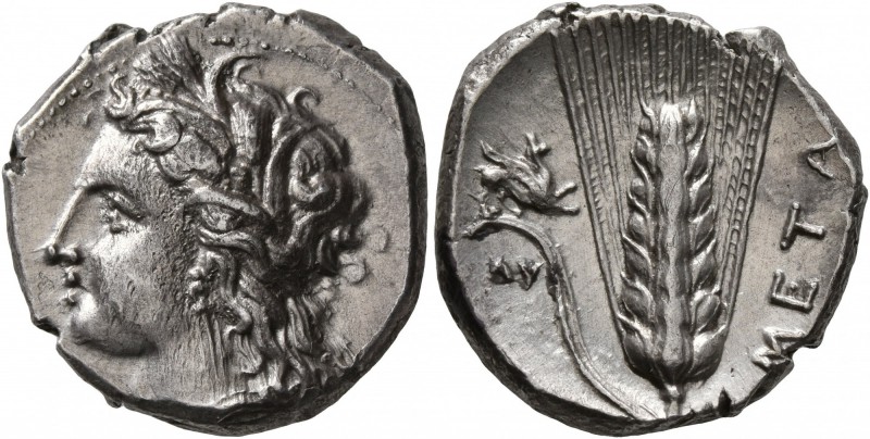 LUCANIA. Metapontion. Circa 330-290 BC. Didrachm or Nomos (Silver, 20 mm, 7.84 g...