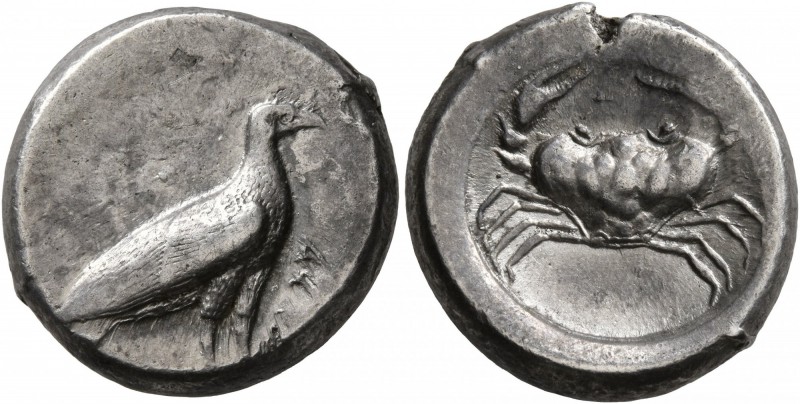 SICILY. Akragas. Circa 495-480/78 BC. Didrachm (Silver, 19 mm, 8.81 g, 12 h). AK...