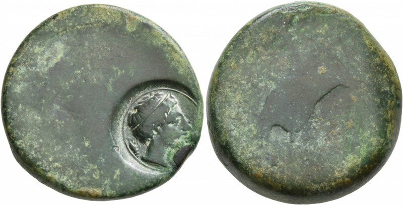 SICILY. Akragas. Circa 400-380 BC. Hemilitron (Bronze, 26 mm, 18.81 g). Blank wo...