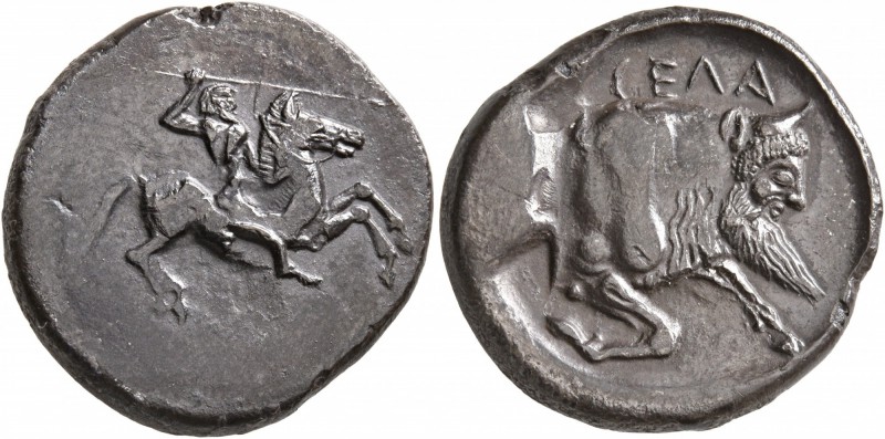 SICILY. Gela. Circa 490/85-480/75 BC. Didrachm (Silver, 22 mm, 7.82 g, 9 h). Bea...