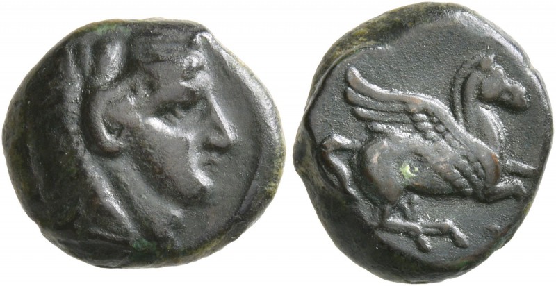 SICILY. Kephaloidion. Circa 344-336 BC. Onkia (?) (Bronze, 13 mm, 2.32 g, 3 h). ...