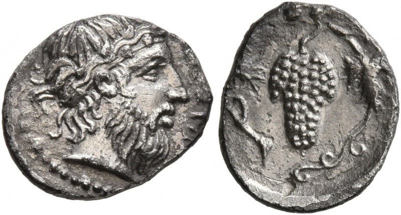 SICILY. Naxos. Circa 430-420 BC. Litra (Silver, 7 mm, 0.84 g, 11 h). Head of bea...