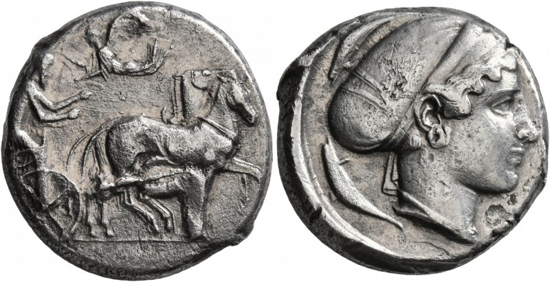 SICILY. Syracuse. Second Democracy , 466-405 BC. Tetradrachm (Silver, 24 mm, 16....