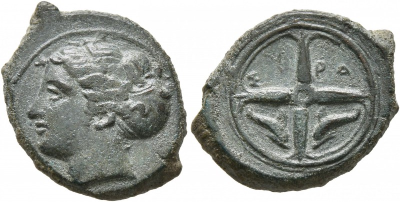 SICILY. Syracuse. Second Democracy , 466-405 BC. Hemilitron (Bronze, 19 mm, 3.89...