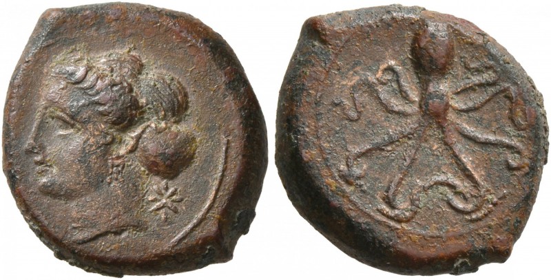 SICILY. Syracuse. Dionysios I , 405-367 BC. Hexas (Bronze, 14 mm, 2.64 g, 2 h), ...
