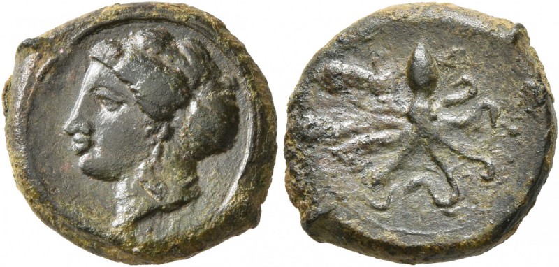 SICILY. Syracuse. Dionysios I , 405-367 BC. Tetras (Bronze, 14 mm, 2.57 g, 7 h),...