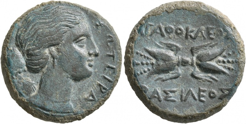 SICILY. Syracuse. Agathokles , 317-289 BC. Litra (Bronze, 21 mm, 9.06 g, 4 h), c...