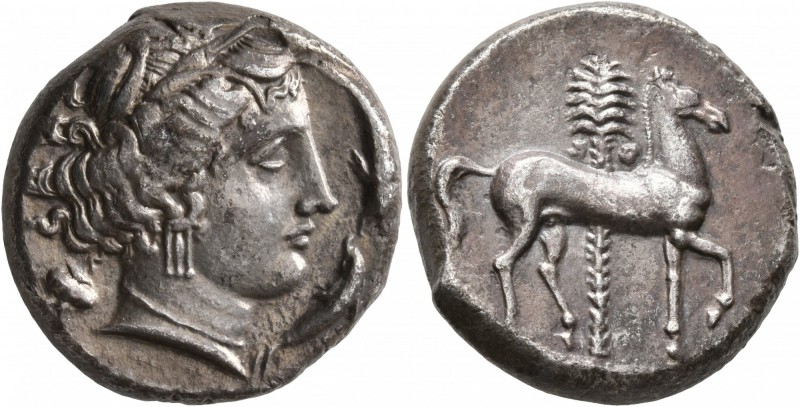 SICILY. Unlocated Punic mints. Circa 340-320 BC. Tetradrachm (Silver, 23 mm, 16....