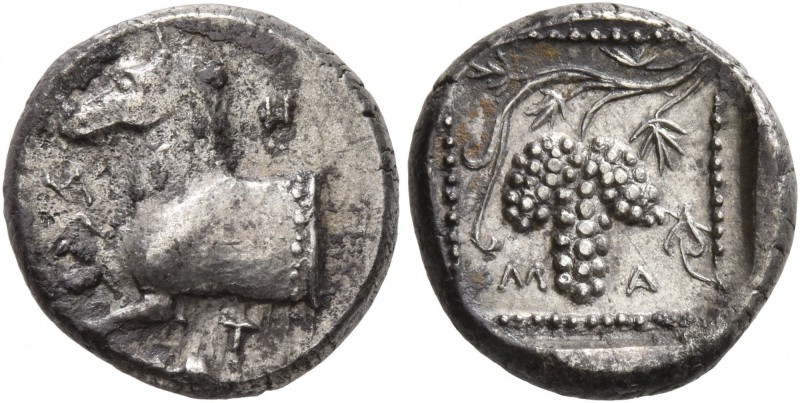 THRACE. Maroneia. Circa 377-365 BC. Tetrobol (Silver, 14 mm, 2.95 g, 9 h), Met.....