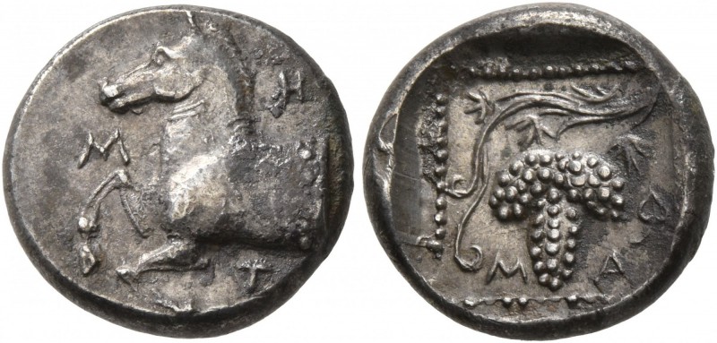 THRACE. Maroneia. Circa 377-365 BC. Tetrobol (Silver, 13 mm, 2.78 g, 6 h), Met.....