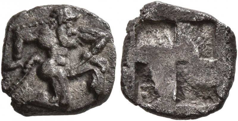 ISLANDS OFF THRACE, Thasos. Circa 500-480 BC. Diobol (Silver, 10 mm, 0.98 g). Sa...