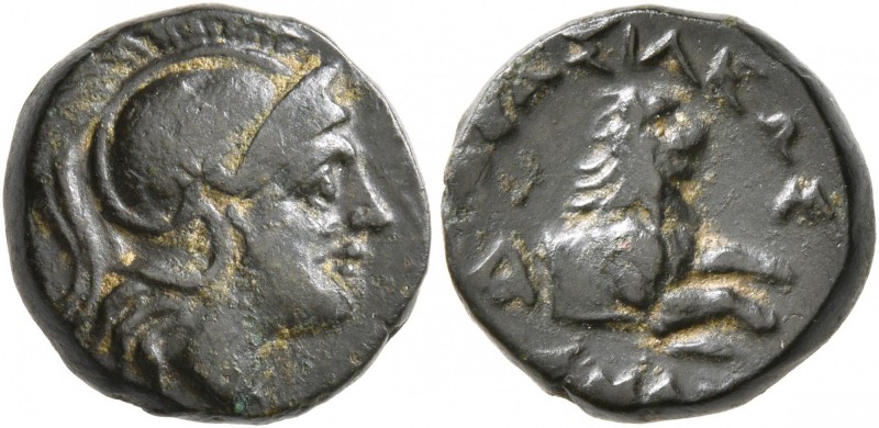 KINGS OF THRACE. Lysimachos, 305-281 BC. Dichalkon (Bronze, 13 mm, 3.33 g, 11 h)...