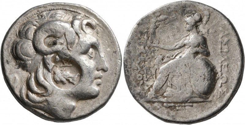 KINGS OF THRACE. Lysimachos, 305-281 BC. Tetradrachm (Silver, 29 mm, 17.10 g, 2 ...