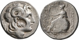 KINGS OF THRACE. Lysimachos, 305-281 BC. Tetradrachm (Silver, 29 mm, 17.10 g, 2 h), Kios, circa 289/8-282/1. Diademed head of Alexander the Great to r...