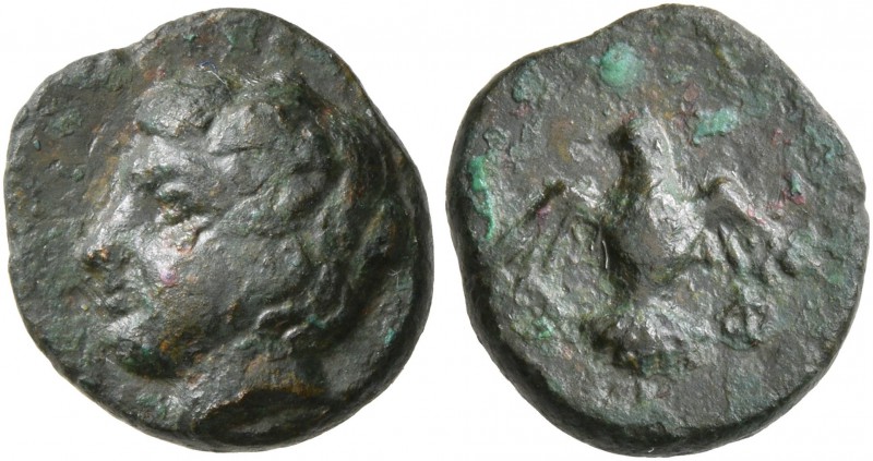 MACEDON. Aphytis. Circa 400-350 BC. Chalkous (Bronze, 12 mm, 1.41 g, 1 h). Head ...