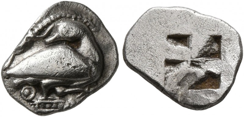 MACEDON. Eion. Circa 470-460 BC. Trihemiobol (Silver, 11 mm, 0.79 g). Goose stan...