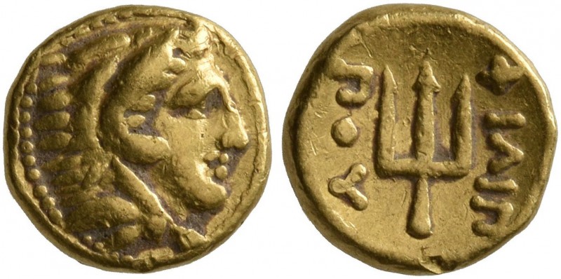 KINGS OF MACEDON. Philip II, 359-336 BC. 1/8 Stater (Gold, 7 mm, 1.08 g, 11 h), ...