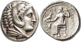 KINGS OF MACEDON. Alexander III ‘the Great’, 336-323 BC. Tetradrachm (Silver, 25 mm, 17.27 g, 8 h), Amphipolis, struck by Antipater under Philip III, ...
