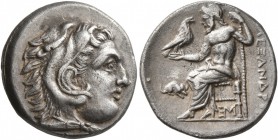 KINGS OF MACEDON. Alexander III ‘the Great’, 336-323 BC. Drachm (Silver, 17 mm, 4.18 g, 3 h), Lampsakos, struck by Antigonos I Monophthalmos, circa 31...