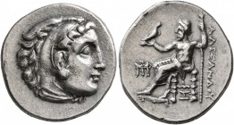 KINGS OF MACEDON. Alexander III ‘the Great’, 336-323 BC. Drachm (Silver, 18 mm, 4.18 g, 11 h), Abydos (?), struck under Antigonos Monophthalmos, circa...