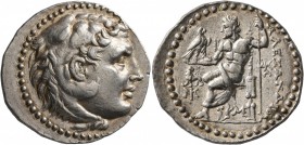 KINGS OF MACEDON. Alexander III ‘the Great’, 336-323 BC. Tetradrachm (Silver, 31 mm, 16.55 g, 1 h), Miletos, circa 210-190. Head of Herakles to right,...