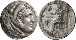 KINGS OF MACEDON. Alexander III ‘the Great’, 336-323 BC. Tetradrachm (Silver, 30 mm, 16.72 g, 12 h), Rhodes, Stasion, magistrate, circa 201-190. Head ...