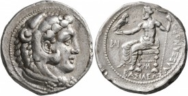 KINGS OF MACEDON. Alexander III ‘the Great’, 336-323 BC. Tetradrachm (Silver, 27 mm, 17.02 g, 7 h), Myriandros, circa 325-323. Head of Herakles to rig...